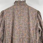 Victoria Dunn Floral Midi Dress Size Small Ruffle High Neck Boho Cottagecore Purple Photo 4