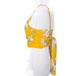Goodnight Macaroon Crop Top Size S Yellow Floral Self Tie BOHO Chic Tropical Photo 6