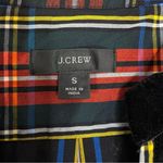 J.Crew Velvet Trimmed V neck Cotton Tunic in Black Stewart Tartan Plaid Size S Photo 7