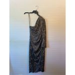 Antonio Melani x Elizabeth Damrich Monroe One Shoulder Satin Midi Dress Photo 4
