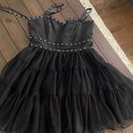 XOXO Black Studded gothic Mini Dress size-7 Photo 6