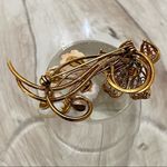 Vintage Flower Mother of Pearl Filigree Brooch Photo 8