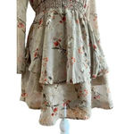 Allegra K  ruffled floral layered tiered chiffon smocked waist dress size xs Photo 1