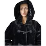 Dennis Basso Vintage 90s faux fur coat Toggle button & removable hood size large Photo 1