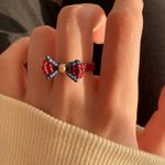 Knit ring weave ring knot ring bowl ring stacking ring cute ring handmade ring Photo 1