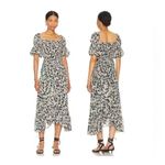 MISA Los Angeles Revolve Misa Diya Midi Maxi Dress Tonal Abstract Ruffles Off Shoulder Size S Photo 4