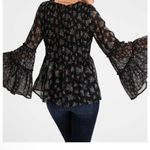American Eagle  Floral Bohemian Bell Sleeve Shirt Women’s Sz XSmall Sheer Flowy Photo 1
