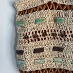 Vintage Capelli Straw Tote Bag Fish Beachy Coastal Ocean Vacation Boho Knit Tan Photo 3