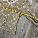 Hippie Rose  Floral Tan Blouse with Crochet Detail Photo 6