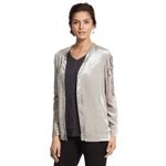 Chico's Beaded Velvet Open Front Long Sleeve Cardigan Jacket Silver Size 1 Photo 8