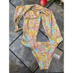 Stone Fox Swim Azalea One Piece Swimsuit Flower Fields Print Small $195 NWT NEW Photo 4
