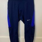 Nike  Dri-Fit Dark & Royal Blue Cropped Leggings Photo 0