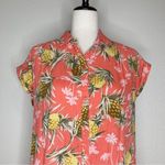 Old Navy NWOT  Linen Blend Pineapple Print Summer Shift Shirt Dress Photo 2