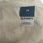 Old Navy  White Ribbed Tank‎ Top Women's Medium Sleeveless Casual Ruched Photo 3