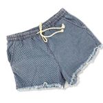 White And Blue Stripped Jean Shorts Size M Photo 0
