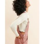 Free People  We The Free Ziggy Shortall Overalls Rose Pink Denim Cuffed Shorts Lg Photo 2
