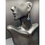 None New! Asymmetrical Mismatched Gold Tone Blue Moon Star Earrings 1 Pair Photo 1