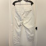 Joseph Ribkoff  Women’s White Laser Cut Detail Raw Hem Ankle Skinny Jeans Size 14 Photo 1