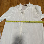 Quince  White Organic Textured Cotton Peasant Blouse Size Small Photo 7