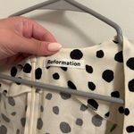 Reformation Lacey Midi Dress in White/Black Polka Dot size 2 Photo 2