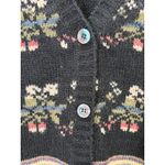 Vintage The Import Workshop Floral Knit Sweater Vest Button Front Large Black Photo 6
