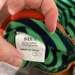 Striped Oversized Long Sleeve Green and Black Crewneck Shirt Top Size Large EUC Photo 4