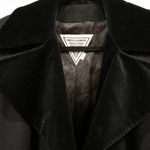 Marvin Richards Vintage Long Wool Coat Double Breasted Black Fur Collar Size 2 Photo 3
