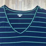 Aerie  Navy and Green Striped V-Neck Long Sleeve Top, Women’s Size Small Photo 1