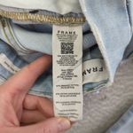 frame denim FRAME Le Crop Mini Boot Jeans Light Wash Distressed Raw Hem Size 26 Kick Flare Photo 5