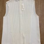 Vince  White Sleeveless Pleated Blouse Photo 2
