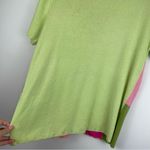 Vintage Y2K Neon Pink Green Checkered Graphic Button Down Top Cardigan Sz Large Photo 7