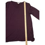 Dana Buchman Womens L Burgundy Long Sleeve‎ V-Neck Blouse Minimalist Office Business Casual Photo 3