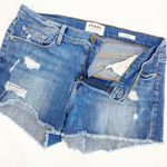 frame denim Le Cutoff Denim Jean Shorts Distressed Oxnard Blue Light Wash Photo 6