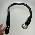 Genuine Leather belt studded with gems women’s size medium bling western cowgirl Brown Photo 1