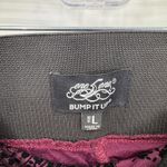 One 5 One  Maternity Pants Womens Large Purple Black Velvet Halloween Whimsigoth Photo 7