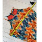 City Triangles NWT City Triangle Blue Orange Southwestern Print Handkerchief Hem Midi Dress XL Photo 3