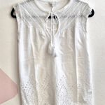 Lucky Brand Eyelet Top Size XS Peasant Boho Indie Festival Hippie Photo 0