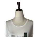 Helmut Lang  Shirt Women Medium White Geometric Graphic Print Top Streetwear Photo 2