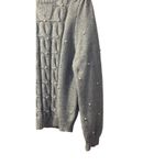 fab'rik Chunky CableKnit Crewneck Sweater Pearl Puff Sleeve Gray Old Money|Quiet Luxury‎ Photo 5