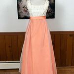 Darling Vintage 1970s Peach Bridesmaid/Prom Gown! White Size 8 Photo 0