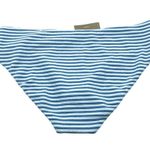 J.Crew Womens Textured High Rise Bikini Swim Bottom Striped Blue White 3X Photo 1