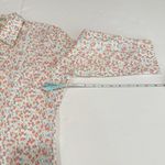 LL Bean Floral Wrinkle Free Pinpoint Oxford 3/4 Sleeve Button Up Shirt SMALL Photo 5