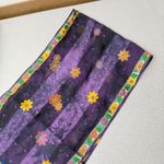 Laurel Burch Silk Scarf Purple Multi Floral Sheep Art Rectangle 11X53 Photo 2