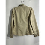 Womans New York & Co City Stretch Medium Tan Snap Front Long Sleeve Blouse Brown Photo 1