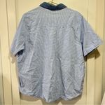 Vintage Winnie The Pooh Gingham short Sleeve Button Down Shirt Denim 18W White Photo 1