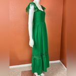 Unbranded Boho Lace Sleeveless Square Neck Ruffle Maxi Dress with Pockets size L Green Size L Photo 2