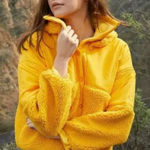 Free People Movement Adventure Waits Fleece Jacket Lined Size Medium Yellow Photo 0