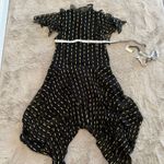 Zadig & Voltaire Zadig &‎ Voltaire Black/Gold Crepe Rool Shiny Ruffled Dress Sz S Designer Luxury Photo 9