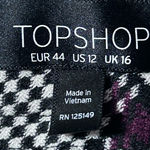 Topshop  Women's‎ Black White Plum Dress High Rise Trousers/Pants Size 12 Photo 5