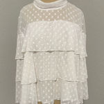 Halogen  White Tiered Polka Dot Blouse Photo 0